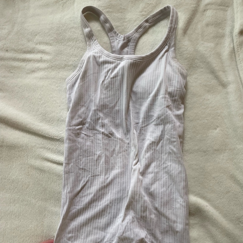 White Ribbed Tank Top